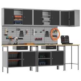 ZESTAW SZAFEK ROBOCZYCH Z SZUFLADĄ 10 SZT. CZARNY I SZARY