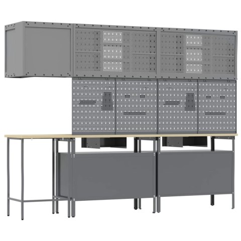 ZESTAW SZAFEK ROBOCZYCH Z SZUFLADĄ 10 SZT. CZARNY I SZARY