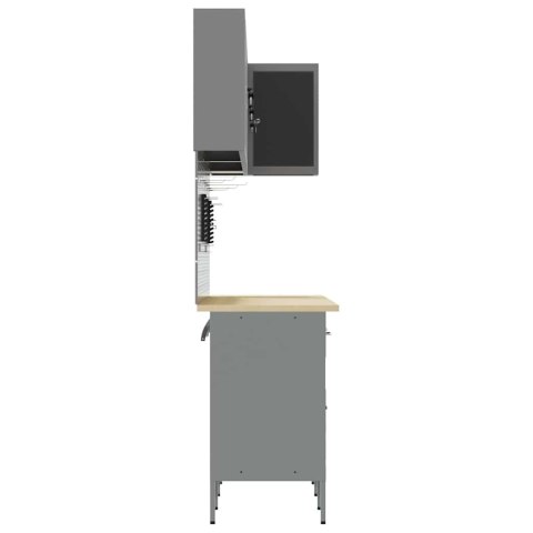 ZESTAW SZAFEK ROBOCZYCH Z SZUFLADĄ 12 SZT. CZARNY I SZARY