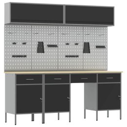 ZESTAW SZAFEK ROBOCZYCH Z SZUFLADĄ Z BLOKADĄ 10 SZT. CZARNY