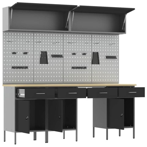 ZESTAW SZAFEK ROBOCZYCH Z SZUFLADĄ Z BLOKADĄ 10 SZT. CZARNY