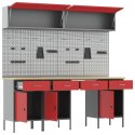 ZESTAW SZAFEK ROBOCZYCH Z SZUFLADĄ Z BLOKADĄ 10 SZT. CZERWONY