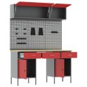 ZESTAW SZAFEK ROBOCZYCH Z SZUFLADĄ Z BLOKADĄ 8 SZT. CZERWONY
