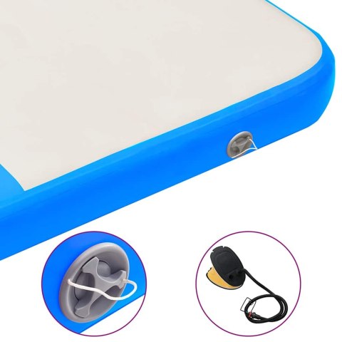 MATA GIMNASTYCZNA Z POMPKĄ 200X100X10CM PVC NIEBIESKA
