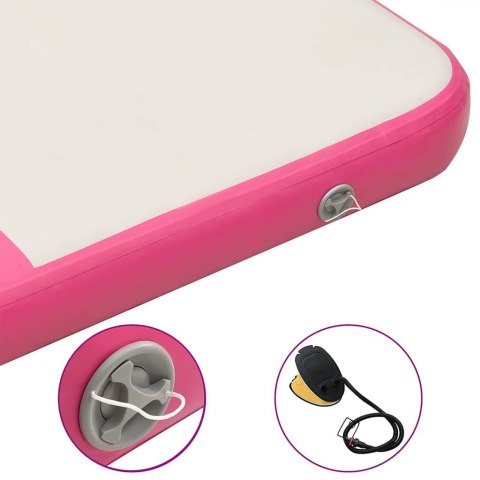 MATA GIMNASTYCZNA Z POMPKĄ 200X200X10CM PVC RÓŻOWA