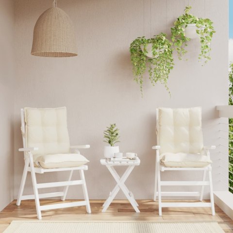 PODUSZKI NA KRZESŁA Z NISKIM OPARCIEM 2 SZT. KREMOWE