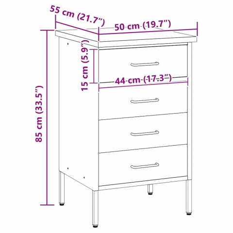 STÓŁ WARSZTATOWY Z SZUFLADĄ CZERWONY I SZARY 50X 55X 85CM