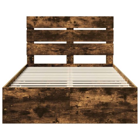 RAMKA ŁÓŻKA DĄB WĘDZONY 120X 200CM DREWNO INŻYNIERYJNE