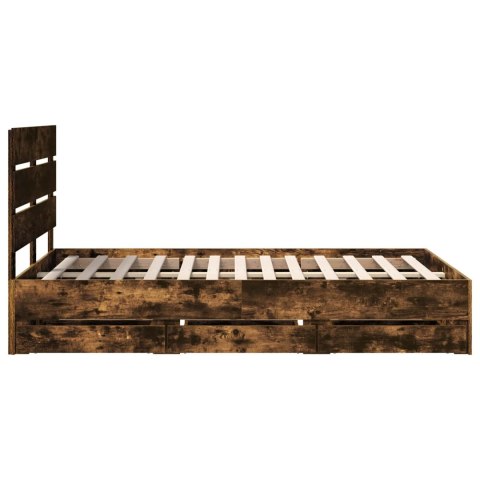 RAMKA ŁÓŻKA DĄB WĘDZONY 120X 200CM DREWNO INŻYNIERYJNE