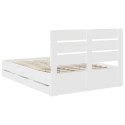 RAMKA ŁÓŻKA Z SZUFLADĄ BIAŁY 150X 200CM DREWNO INŻYNIERYJNE