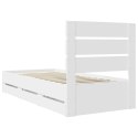 RAMKA ŁÓŻKA Z SZUFLADĄ BIAŁY 90X 190CM DREWNO INŻYNIERYJNE