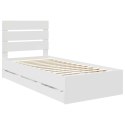 RAMKA ŁÓŻKA Z SZUFLADĄ BIAŁY 90X 200CM DREWNO INŻYNIERYJNE