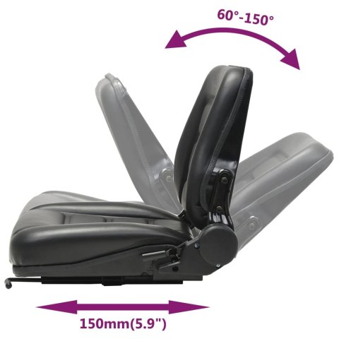 FOTEL DO CIĄGNIKA/WÓZKA WIDŁOWEGO Z REGULOWANYM OPARCIEM,CZARNY