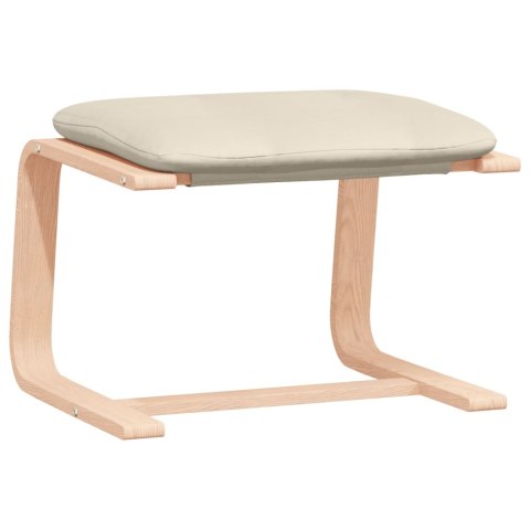 FOTEL Z PODNÓŻKIEM KREMOWA OBITY TKANINĄ