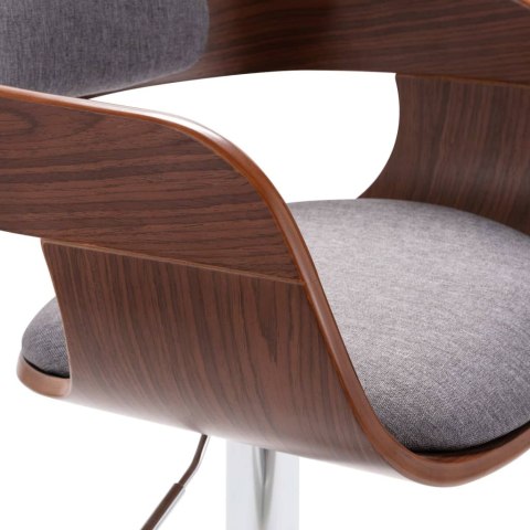 KRZESŁO BAROWE SKLEJKA I SZARA TKANINA