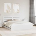 RAMKA ŁÓŻKA Z SZUFLADĄ BIAŁY 180X 200CM DREWNO INŻYNIERYJNE