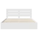 RAMKA ŁÓŻKA Z SZUFLADĄ BIAŁY 200X 200CM DREWNO INŻYNIERYJNE