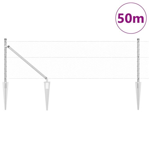 SŁUPEK OGRODZENIOWY. SREBRNY 50X 0,6M (SIATKA 25MM) STAL