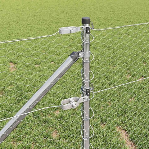 SŁUPEK OGRODZENIOWY. SREBRNY 50X 0,6M (SIATKA 25MM) STAL