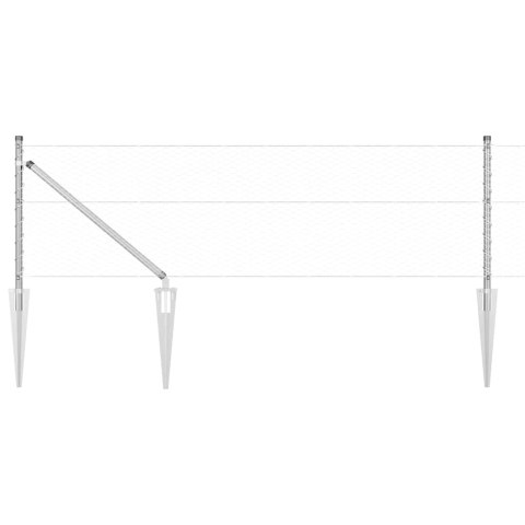 SŁUPEK OGRODZENIOWY. SREBRNY 50X 0,6M (SIATKA 25MM) STAL
