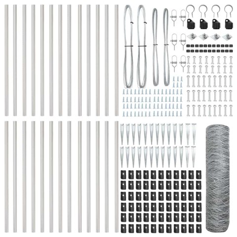 SŁUPEK OGRODZENIOWY. SREBRNY 50X 0,6M (SIATKA 50MM) STAL