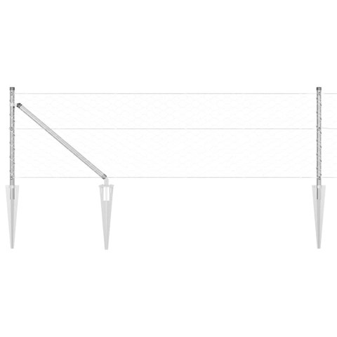 SŁUPEK OGRODZENIOWY. SREBRNY 50X 0,6M (SIATKA 50MM) STAL
