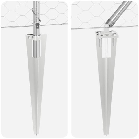 SŁUPEK OGRODZENIOWY. SREBRNY 50X 0,6M (SIATKA 50MM) STAL