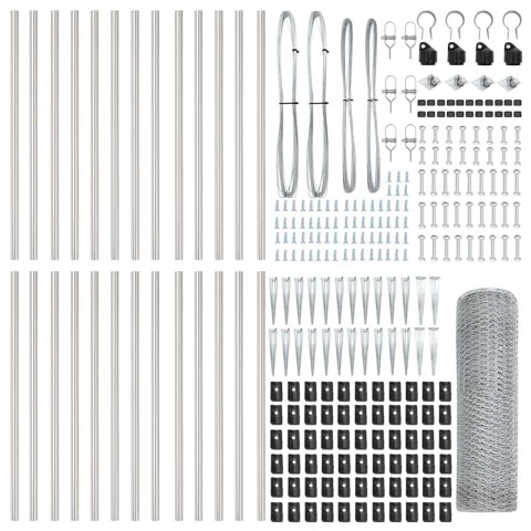 SŁUPEK OGRODZENIOWY. SREBRNY 50X 0,8M (SIATKA 13MM) STAL