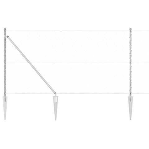 SŁUPEK OGRODZENIOWY. SREBRNY 50X 1M (SIATKA 25MM) STAL