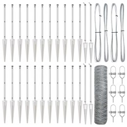 SŁUPEK OGRODZENIOWY. SREBRNY 50X 1M (SIATKA 36MM) STAL