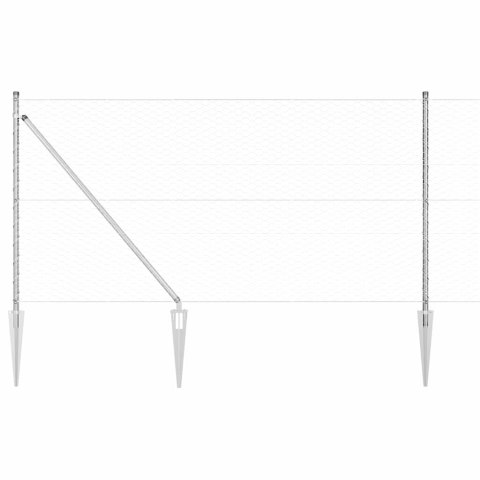 SŁUPEK OGRODZENIOWY. SREBRNY 50X 1M (SIATKA 36MM) STAL