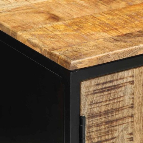 SZAFKA NOCNA BRĄZOWY I CZARNY 50X 30X 45CM DREWNO Z MANGO