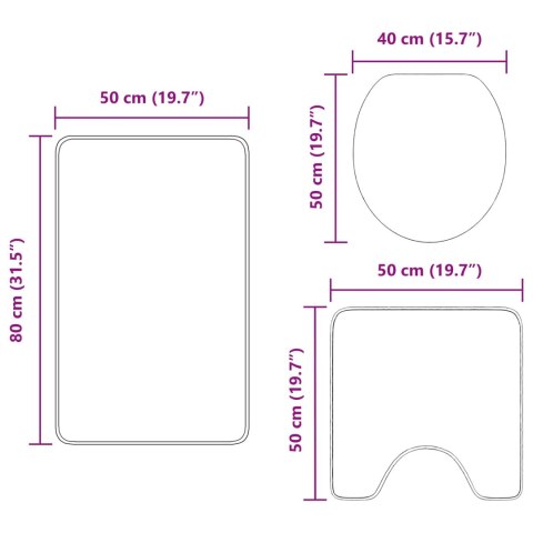 ZESTAW MAT ŁAZIENKOWYCH ANTYPOŚLIZGOWYCH 3 SZT. SZARY PP