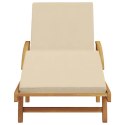 LEŻAK BEŻOWY 200X 67X 84CM LITE DREWNO AKACJI