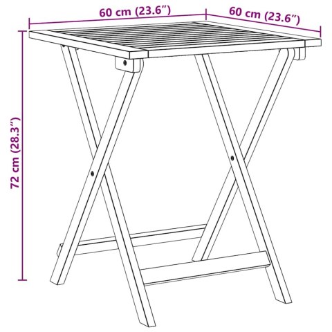STÓŁ OGRODOWY NATURALNY 60X 60X 72CM LITE DREWNO AKACJI