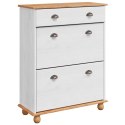 SZAFKA NA BUTY ASKIM BIAŁY 85X 35X 108CM LITE DREWNO SOSNOWE
