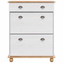 SZAFKA NA BUTY ASKIM BIAŁY 85X 35X 108CM LITE DREWNO SOSNOWE
