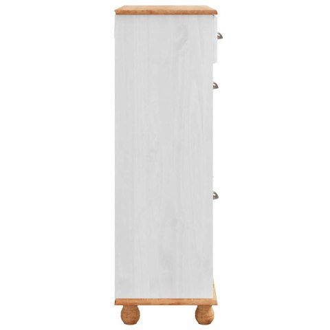 SZAFKA NA BUTY ASKIM BIAŁY 85X 35X 108CM LITE DREWNO SOSNOWE