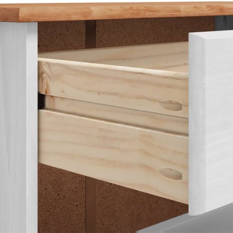 SZAFKA NA BUTY ASKIM BIAŁY 85X 35X 108CM LITE DREWNO SOSNOWE