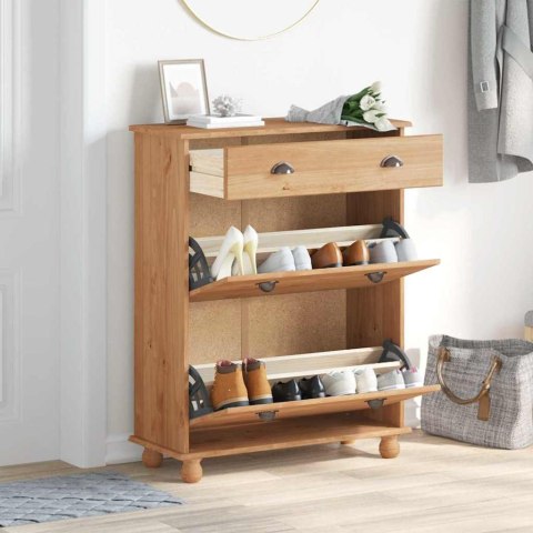 SZAFKA NA BUTY Z SZUFLADĄ ASKIM BRĄZOWY 85X 35X 108CM