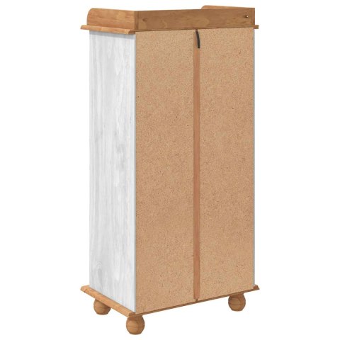 SZAFKA NA WINO ASKIM BIAŁY Z MIODOWYM WIERZCHEM