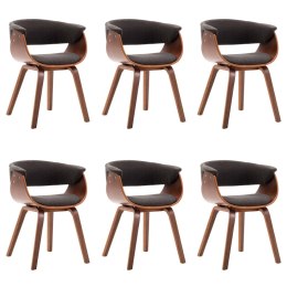 KRZESŁA STOŁOWE 6 SZT. SZARE GIĘTE DREWNO I TKANINA