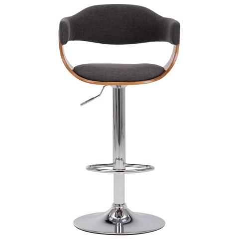 STOŁKI BAROWE 2 SZT. SZARE GIĘTE DREWNO I TKANINA