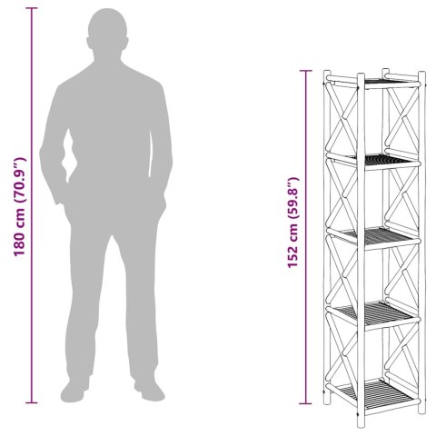 KWADRATOWA 5 POZIOMOWA PÓŁKA BAMBUSOWA