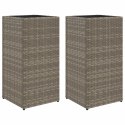 DONICE OGRODOWE 2 SZT. SZARE 30X30X60CM RATTAN PE