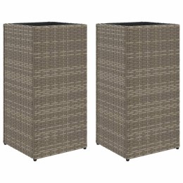 DONICE OGRODOWE 2 SZT. SZARE 30X30X60CM RATTAN PE