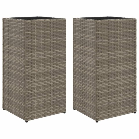 DONICE OGRODOWE 2 SZT. SZARE 30X30X60CM RATTAN PE