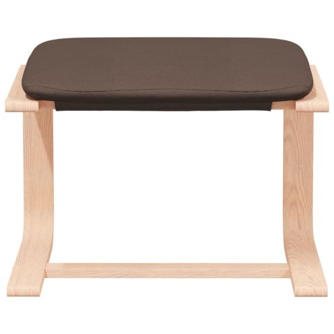 FOTEL Z PODNÓŻKIEM CIEMNOBRĄZOWY OBITY TKANINĄ