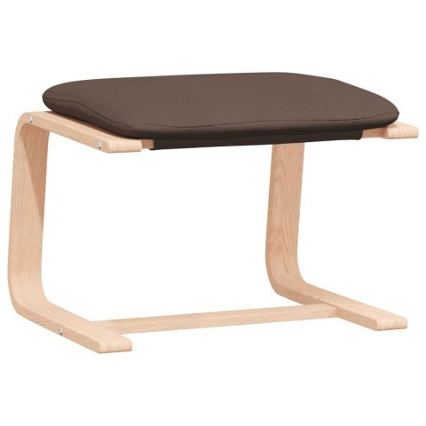 FOTEL Z PODNÓŻKIEM CIEMNOBRĄZOWY OBITY TKANINĄ