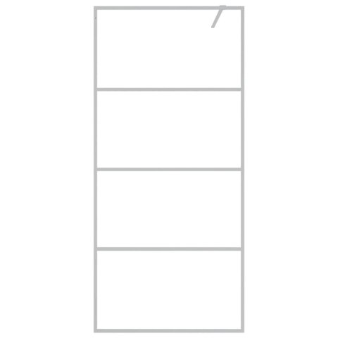 ŚCIANKA PRYSZNICOWA SREBRNA 90X195CM PRZEZROCZYSTE SZKŁO ESG